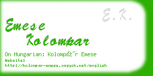 emese kolompar business card